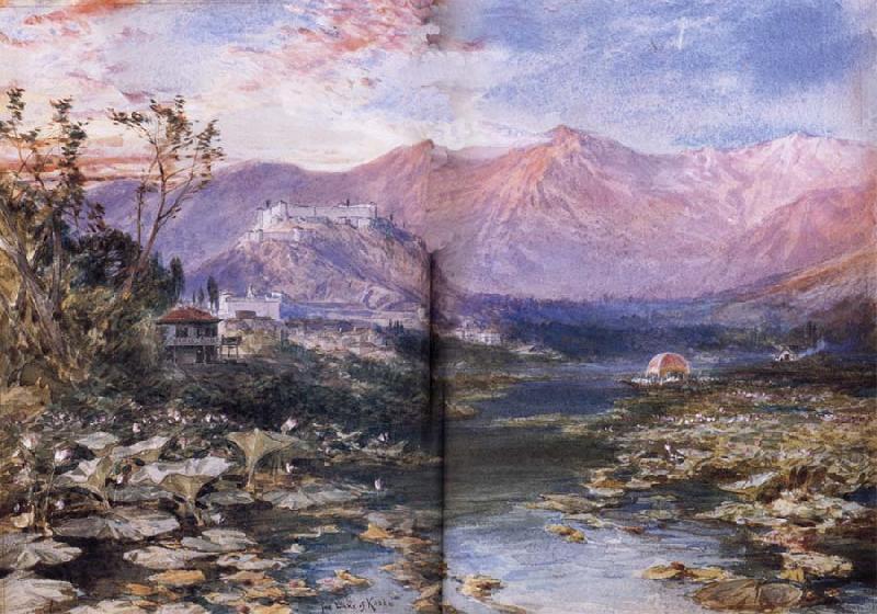 William Simpson The Lake of Kashmir at Shrinagar Spain oil painting art